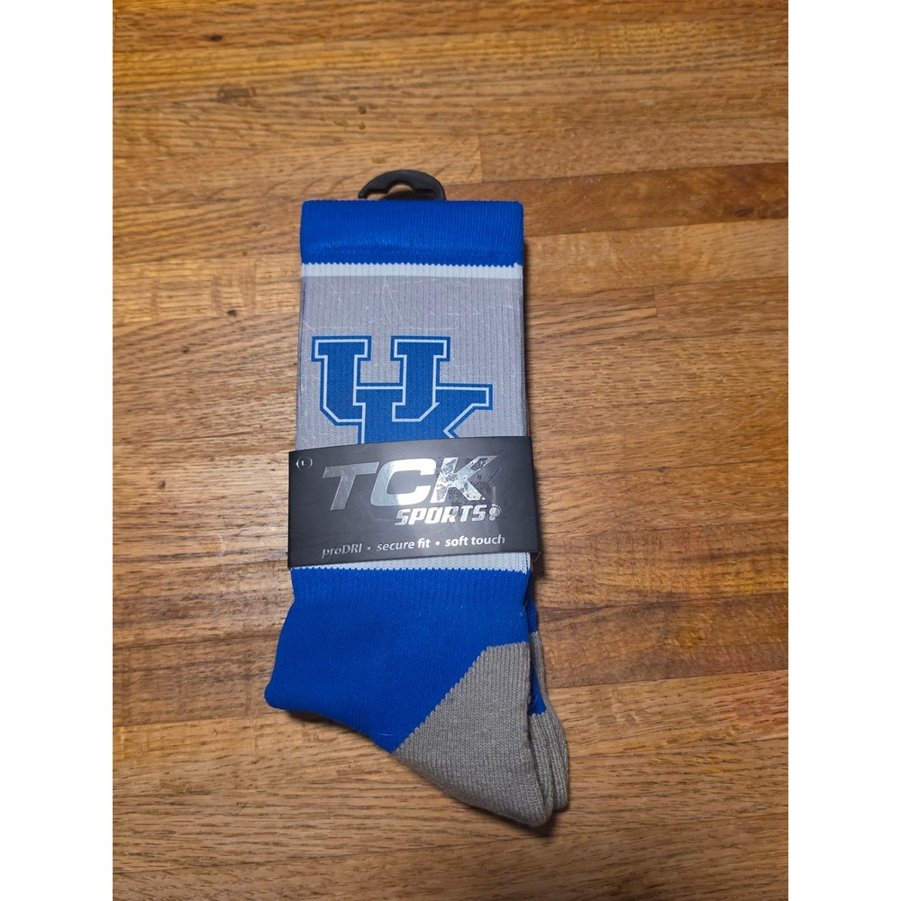 TCK Kentucky Wildcats Crew Socks Blue Grey UK Logo Large DSC10-FER-L-37901